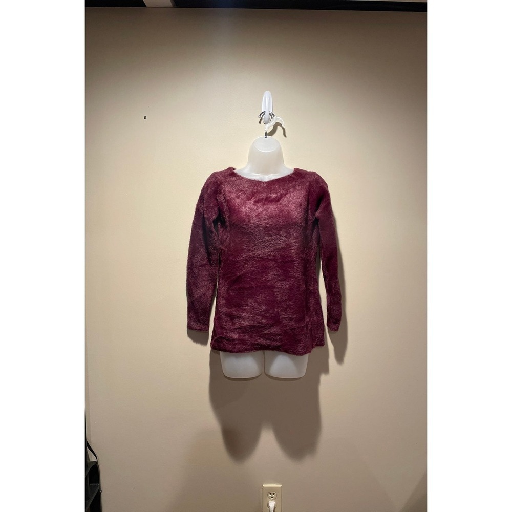 M Love Token Fuzzy Sweater